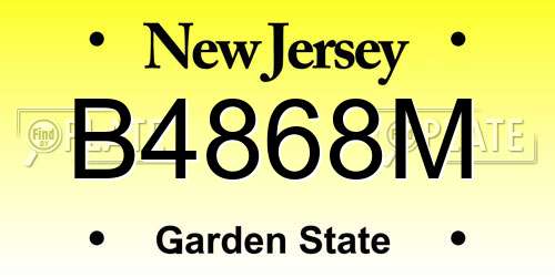 B4868M New Jersey License Plate
