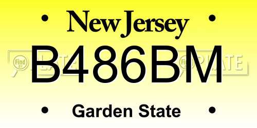 B486BM New Jersey License Plate