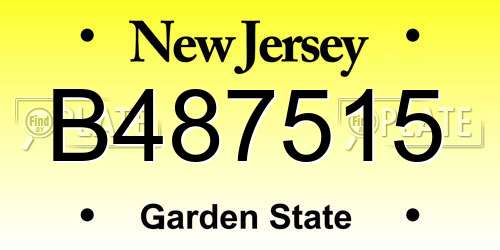 B487515 New Jersey License Plate