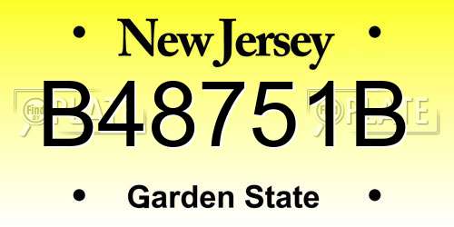 B48751B New Jersey License Plate