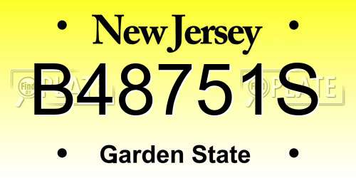 B48751S New Jersey License Plate