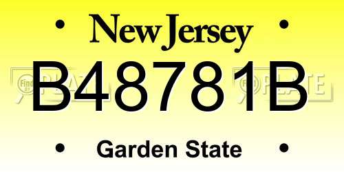 B48781B New Jersey License Plate