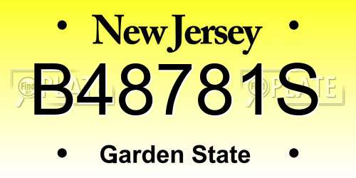 B48781S New Jersey License Plate