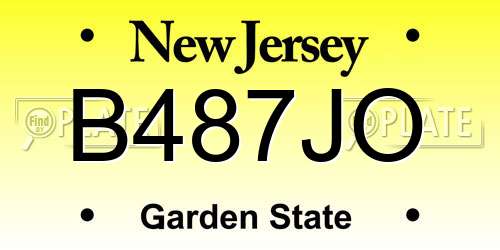 B487JO New Jersey License Plate