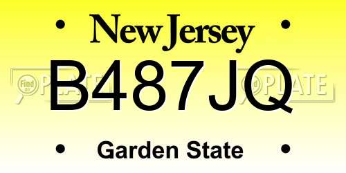 B487JQ New Jersey License Plate
