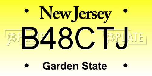 B48CTJ New Jersey License Plate