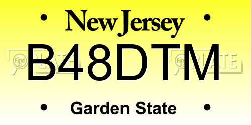 B48DTM New Jersey License Plate