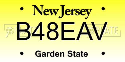 B48EAV New Jersey License Plate