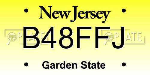 B48FFJ New Jersey License Plate