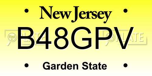 B48GPV New Jersey License Plate