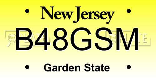 B48GSM New Jersey License Plate