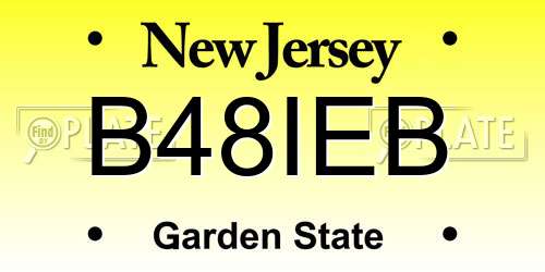 B48IEB New Jersey License Plate