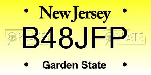 B48JFP New Jersey License Plate