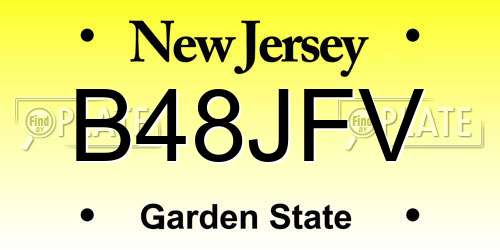 B48JFV New Jersey License Plate