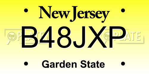 B48JXP New Jersey License Plate
