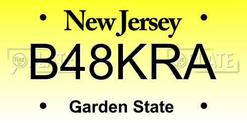 B48KRA New Jersey License Plate
