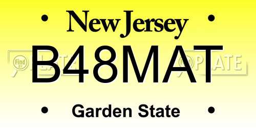 B48MAT New Jersey License Plate