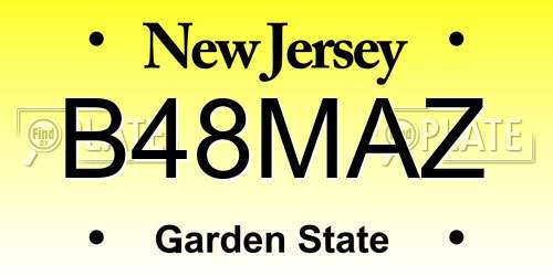 B48MAZ New Jersey License Plate