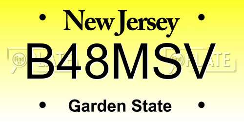 B48MSV New Jersey License Plate