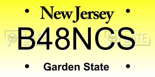 B48NCS New Jersey License Plate
