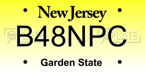 B48NPC New Jersey License Plate