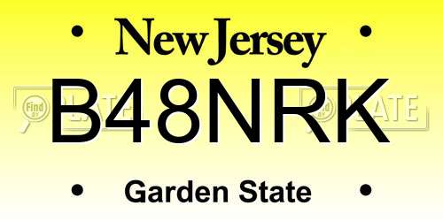 B48NRK New Jersey License Plate