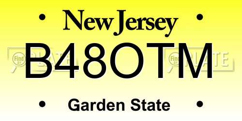 B48OTM New Jersey License Plate