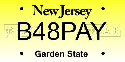 B48PAY New Jersey License Plate