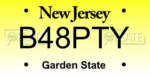 B48PTY New Jersey License Plate
