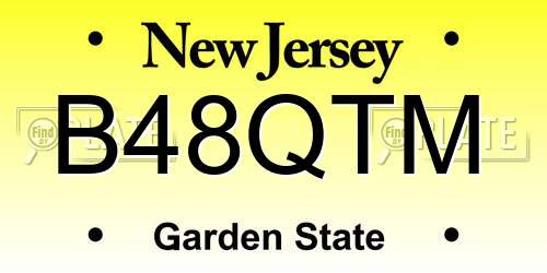 B48QTM New Jersey License Plate
