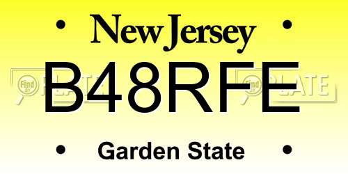 B48RFE New Jersey License Plate
