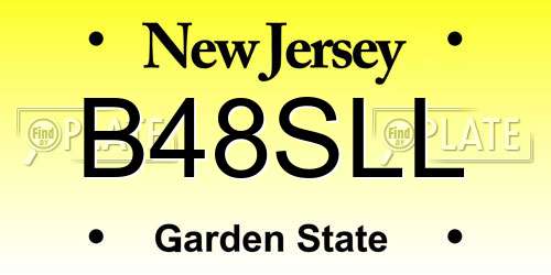 B48SLL New Jersey License Plate