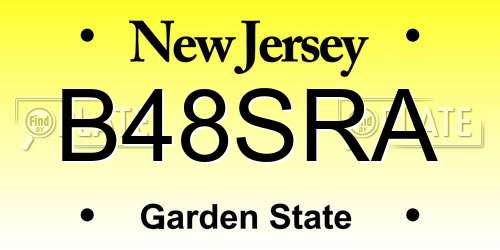 B48SRA New Jersey License Plate