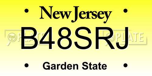 B48SRJ New Jersey License Plate