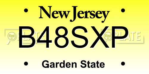 B48SXP New Jersey License Plate