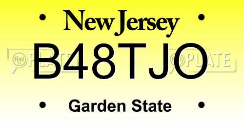 B48TJO New Jersey License Plate