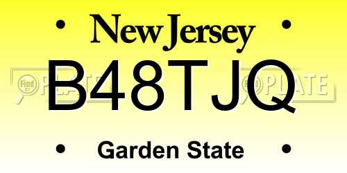 B48TJQ New Jersey License Plate