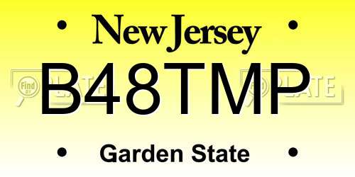 B48TMP New Jersey License Plate