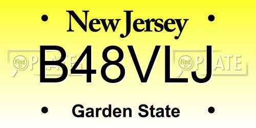 B48VLJ New Jersey License Plate
