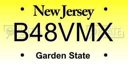 B48VMX New Jersey License Plate