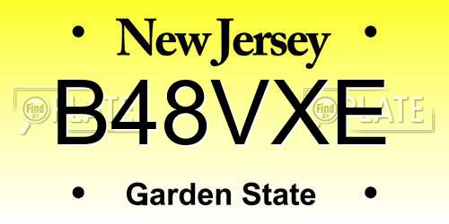 B48VXE New Jersey License Plate