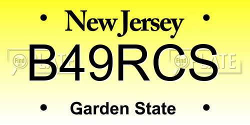 B49RCS New Jersey License Plate