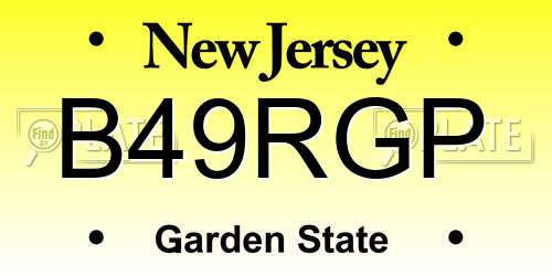 B49RGP New Jersey License Plate