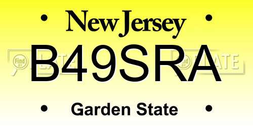 B49SRA New Jersey License Plate