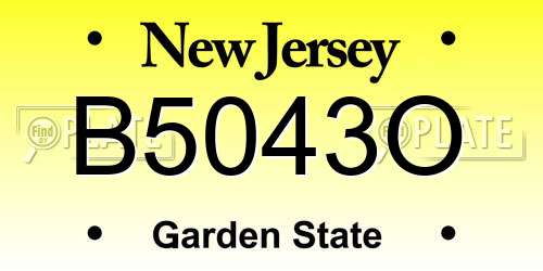 B5043O New Jersey License Plate