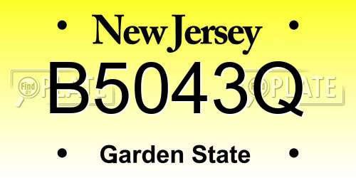 B5043Q New Jersey License Plate