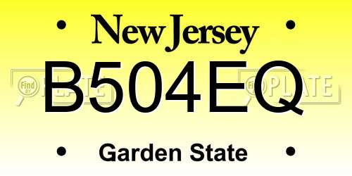 B504EQ New Jersey License Plate