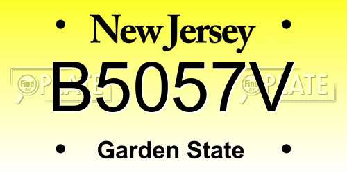 B5057V New Jersey License Plate