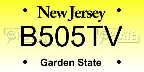 B505TV New Jersey License Plate