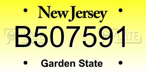 B507591 New Jersey License Plate